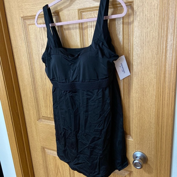 Nwt Braided Empire Waist Squareneck Swimdress Swimsuits For All - Picture 3 of 4
